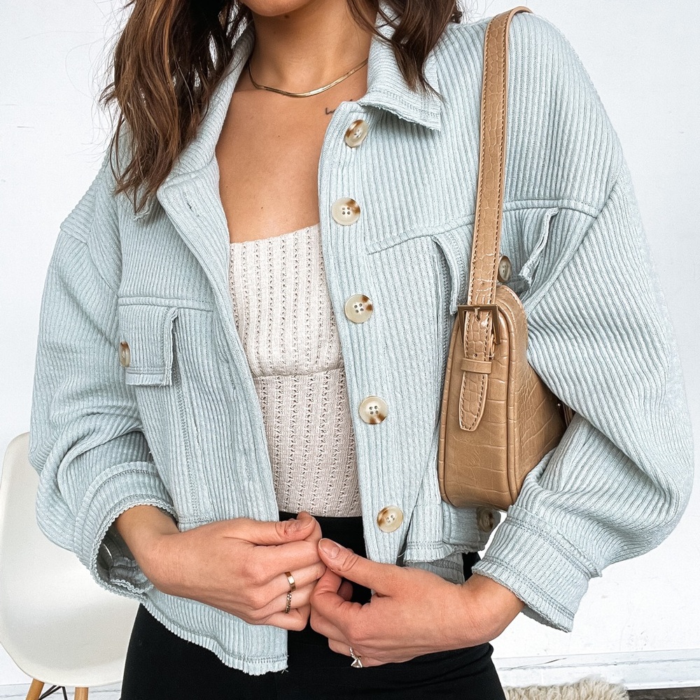 Dusty Mint Cropped Jacket